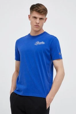 Champion t-shirt bawełniany kolor niebieski gładki