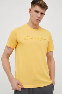 Champion t-shirt bawełniany kolor pomarańczowy gładki