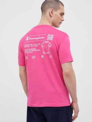 Zdjęcie produktu Champion t-shirt bawełniany kolor różowy gładki