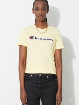 Champion t-shirt bawełniany kolor żółty 114472-WW001