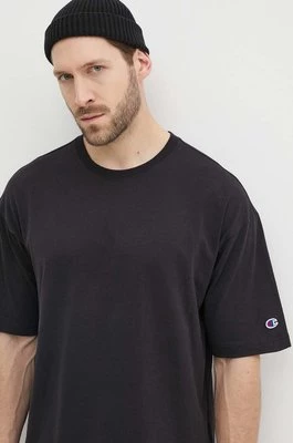 Champion t-shirt bawełniany męski kolor czarny gładki 220017