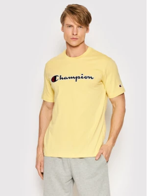 Champion T-Shirt Embroidered 217814 Żółty Regular Fit