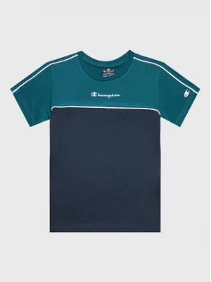 Champion T-Shirt Piping Block 306148 Granatowy Regular Fit