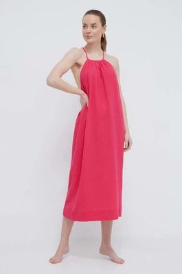 Chantelle sukienka plażowa bawełniana kolor różowy