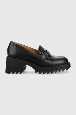 Charles Footwear czółenka skórzane Kiara damskie kolor czarny na słupku Kiara.Loafer