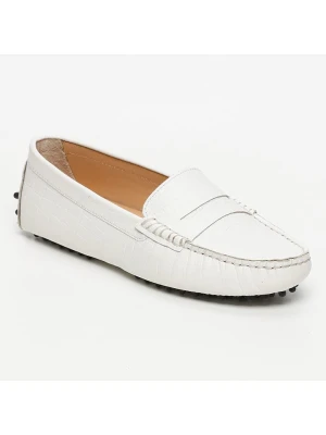 CHARLES & SMITH Skórzane mokasyny "Thandie" w kolorze białym rozmiar: 41