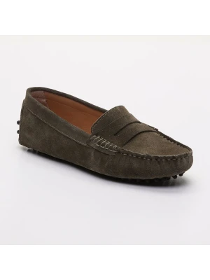 CHARLES & SMITH Skórzane mokasyny "Thandie" w kolorze khaki rozmiar: 37
