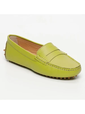 CHARLES & SMITH Skórzane mokasyny "Thandie" w kolorze zielonym rozmiar: 37