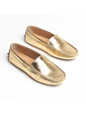 CHARLES & SMITH Skórzane mokasyny "Thandie" w kolorze złotym rozmiar: 39