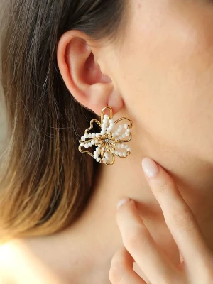 Charlize Pozłacane kolczyki-wkrętki z kryształami i cyrkoniami rozmiar: onesize