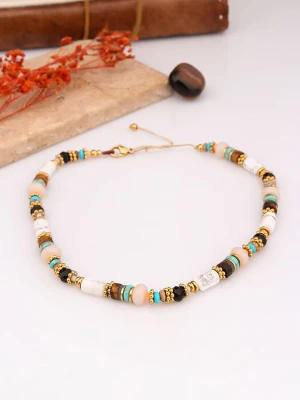 Charlize Pozłacany naszyjnik z kamieniami szlachetnymi - dł. 45 cm rozmiar: onesize