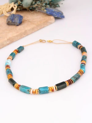 Charlize Pozłacany naszyjnik z kamieniami szlachetnymi - dł. 45 cm rozmiar: onesize