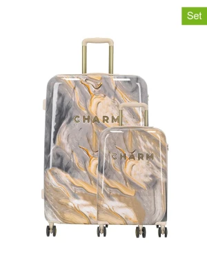 Charm Walizki (2 szt.) w kolorze szaro-kremowym rozmiar: onesize