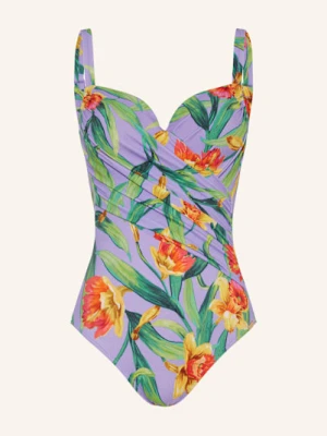Charmline Strój Kąpielowy Z Fiszbinami Botanic Radiance Z Efektem Modelującym lila