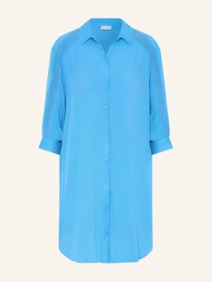 Charmline Sukienka Plażowa Caftan Z Koronką I Rękawami 3/4 blau