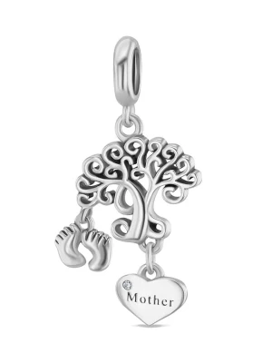 CHARM'S Srebrna zawieszka z cyrkoniami rozmiar: onesize