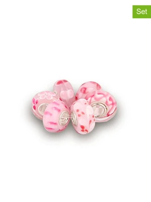 CHARM'S Srebrne charmsy (6 szt.) ze szkłem Murano rozmiar: onesize