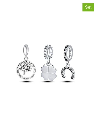 CHARM'S Srebrne zawieszki (3 szt.) z cyrkoniami rozmiar: onesize
