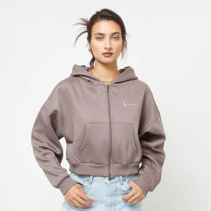 Karl Kani Chest Signatute Crop Zip Hoodie Taube kobiety Bluzy brązowy rozmiar Odzież