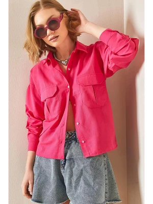 Chezalou Koszula w kolorze różowym rozmiar: L