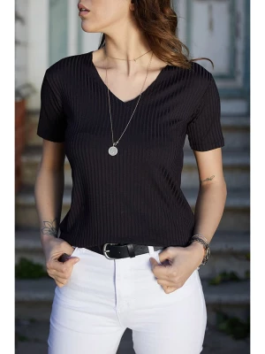 Chezalou Koszulka w kolorze czarnym rozmiar: L