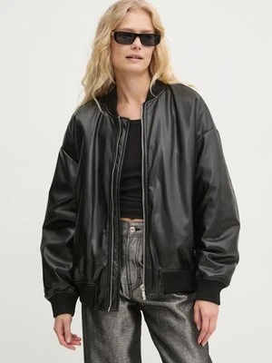 Chiara Ferragni kurtka bomber damski kolor czarny przejściowa oversize 77CBSH01