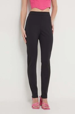 Chiara Ferragni spodnie damskie kolor czarny dopasowane high waist 76CBC108