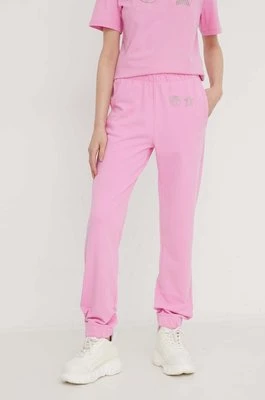 Chiara Ferragni spodnie dresowe EYE STAR kolor różowy z aplikacją 76CBAG01