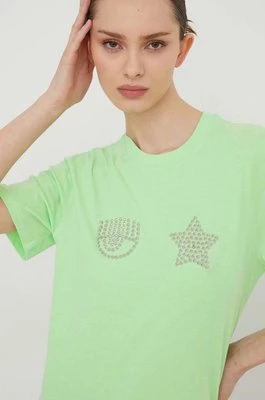 Chiara Ferragni t-shirt bawełniany EYE STAR damski kolor zielony 76CBHG01