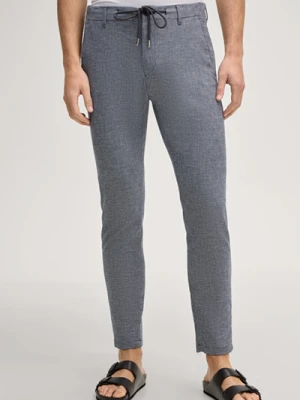 Chino Maxton z mieszanki lnu w kolorze granatowym melanżowym Joop