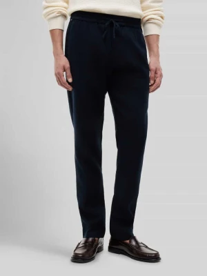 Chino o kroju tapered z mieszanki lnu ze ściągaczem w pasie model 'HARLEM' Tommy Hilfiger