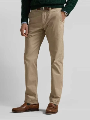 Chinos o kroju regular fit z mieszanki bawełny Polo Ralph Lauren Beżowy