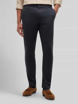Chinos o kroju slim fit z mieszanki bawełny model 'BLEECKER' Tommy Hilfiger Granatowy