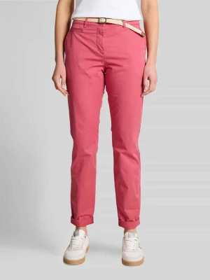 Chinos o kroju slim fit z mieszanki bawełny Tom Tailor Mocnoróżowy