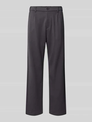 Chinos o kroju straight fit z kieszeniami z tyłu model 'SAMUEL' Chill Pill Antracytowy