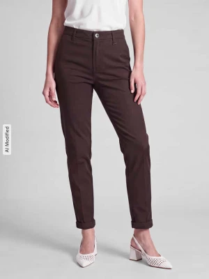 Chinos o kroju straight fit z mieszanki bawełny MAC Ciemnobrązowy