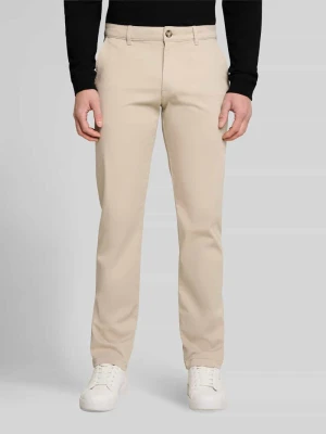 Chinos o kroju straight fit z mieszanki bawełny Tom Tailor Beżowy