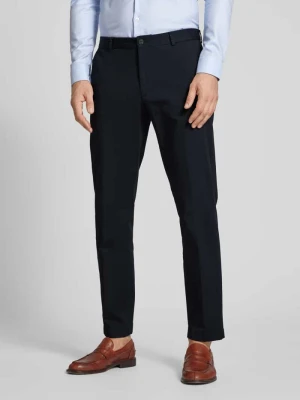 Chinosy męskie JOOP! Collection;Mieszanka bawełny i elastanu;Krój slim fit;Model ‘Hank’;Jednolity kolor;Szlufki;Boczne wpuszczane kieszenie;Kieszenie z tyłu;Sze