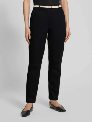 Chinosy o kroju casual fit z paskiem Christian Berg Woman