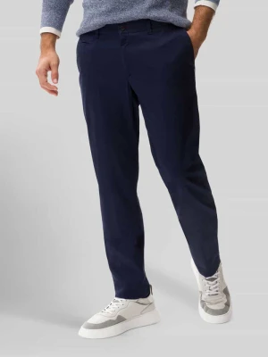 Chinosy o kroju regular fit z mieszanka bawełny model 'Fabio' BRAX Granatowy