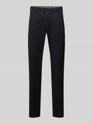 Chinosy o kroju regular fit z mieszanka bawełny model 'PEAKER' hiltl Czarny