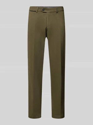 Chinosy o kroju regular fit z mieszanka bawełny model 'PEAKER' hiltl Oliwkowy