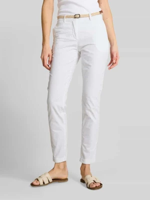 Chinosy o kroju regular fit z mieszanka bawełny z paskiem Tom Tailor