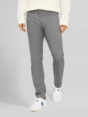 chinosy o kroju regular fit z mieszanki bawełny z dodatkiem wiskozy model 'Wool Look Flex' BRAX Srebrny