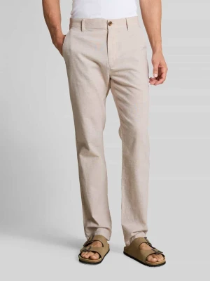 Chinosy o kroju regular fit z mieszanki lnu i bawełny Tom Tailor