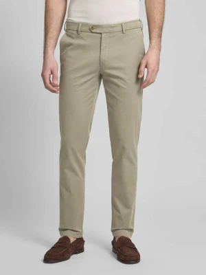 Chinosy o kroju regular fit z wpuszczanymi kieszeniami model ‘LUPUS’ Mmx