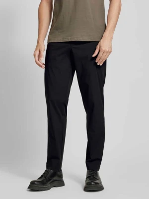 Chinosy o kroju regular tapered fit z tunelem model ‘LERO’ Selected Czarny