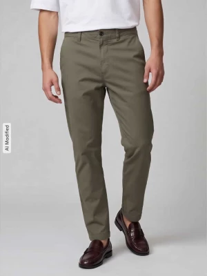 Chinosy o kroju relaxed fit z mieszanki bawełny Tom Tailor Oliwkowy
