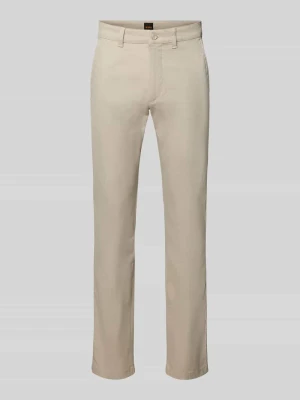 Chinosy o kroju slim fit z mieszanka bawełny model 'Chino Slim 2' Boss Beżowy
