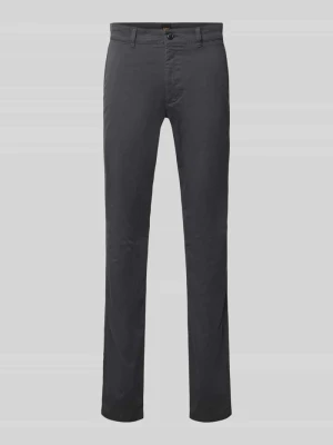 Chinosy o kroju slim fit z mieszanka bawełny model 'Chino Slim 2' Boss Granatowy
